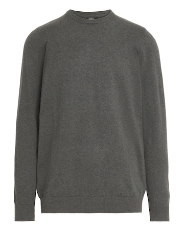 Dark Grey Marl Knitted Crew Neck Jumper