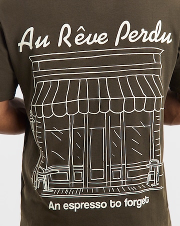 Jack & Jones Cafe Back Graphic T-Shirt - Brown