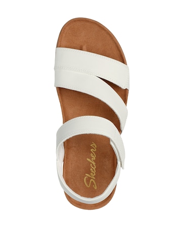 Skechers Lifted Comfort White Duraleather Sandals - Standard Fit (D)