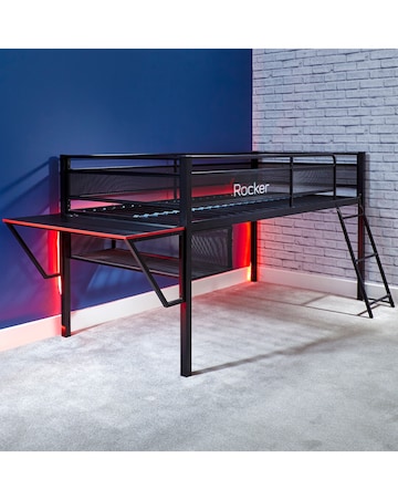 X Rocker Sanctum Mid Sleeper and Desk Gaming Combo - Black
