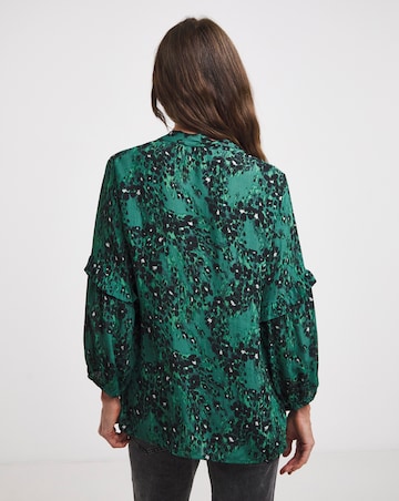 Button Front Frill Detail Top