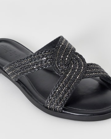 Dulce Woven Shimmer Twist Flat Sandals - Wide Fit (E)