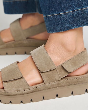 Chara Suede Touch and Close Sandals - Wide Fit (E)