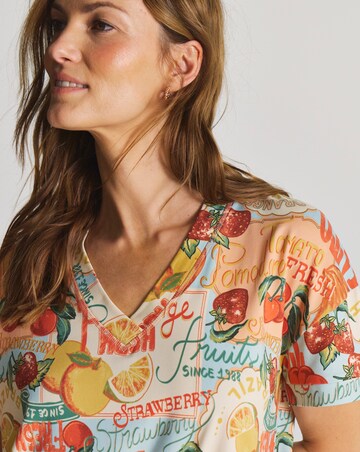 Figleaves Fruit V-Neck Pyjama Shorts Set