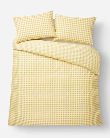 Gingham Cotton Blend Reversible Duvet Cover Set