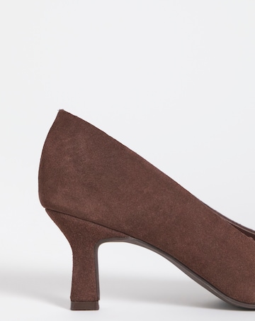 Heavenly Soles Kirsten Suede Pointed Toe Court Shoes - Extra Wide Fit (EEE)