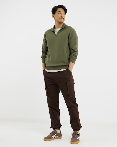 1/4 Zip Funnel Neck Sweatshirt