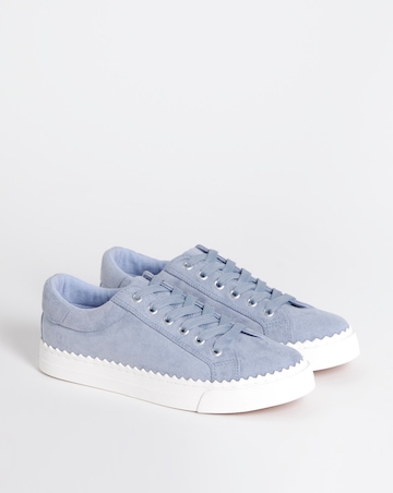 Janey Scalloped Edge Lace Up Trainer - Extra Wide Fit (EEE)