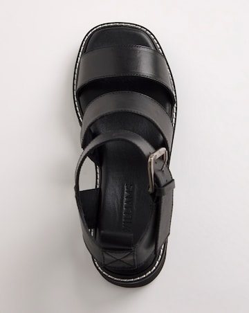 Lyla Leather Chunky Buckle Sandals Extra Wide EEE Fit