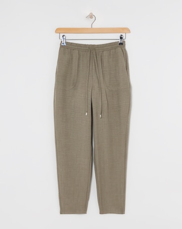 Truffle Herringbone Tapered Pull On Trouser