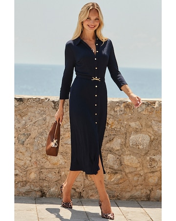 Sosandar Hardware Detail Rid Midi Dress