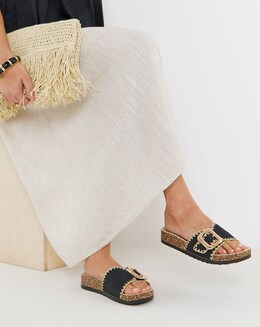 Sandales Femmes Heavenly Feet Harmony 2 – Dorées, à Enfiler – Similicuir
