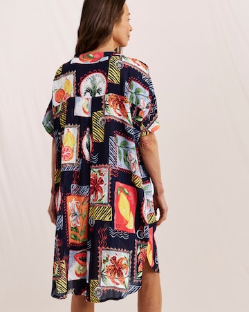 Julipa Petite Button Through Crinkle Shift Dress