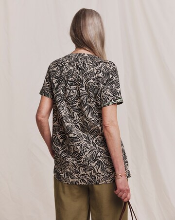 Julipa Sleeveless Notch Neck Linen Mix Blouse