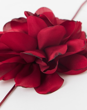 Red Floral Corsage Choker Necklace