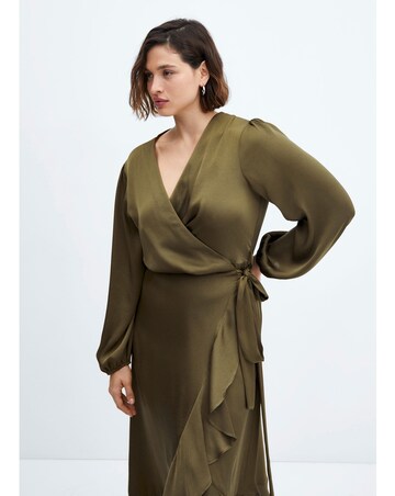 Mango Ruffle Wrap Dress