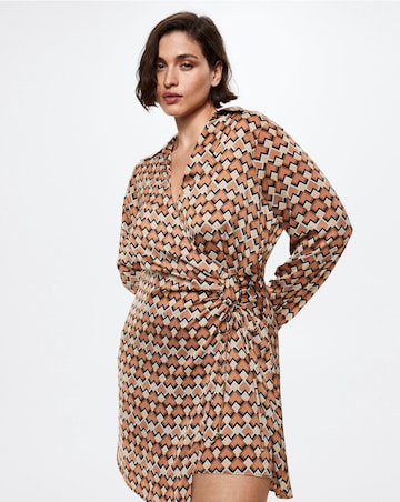Mango Print Wrap Dress