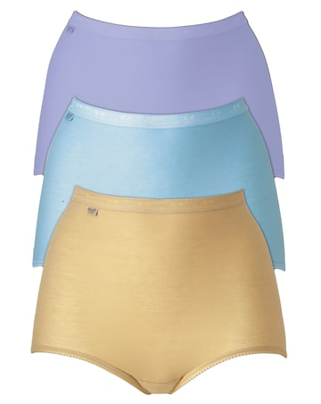 Sloggi 3Pack Cotton Basic Maxi Knicker, Brights or Pastels