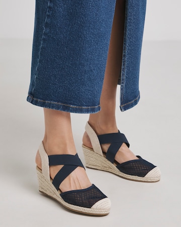 Appleton Wedged Closed Toe Espadrilles - Wide Fit (E)