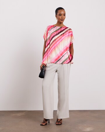 Joanna Hope Pink Stripe Asymetric Blouse