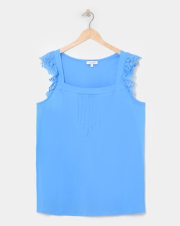 Blue Frill Sleeve Top