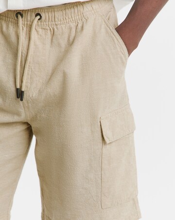 Linen Blend Elasticated Cargo Short