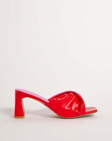 Enya Twist Heeled Mule Sandals - Extra Wide Fit (EEE)