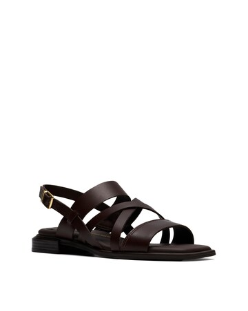 Clarks Dark Brown Ariany Strap Leather Sandals - Standard Fit (D)