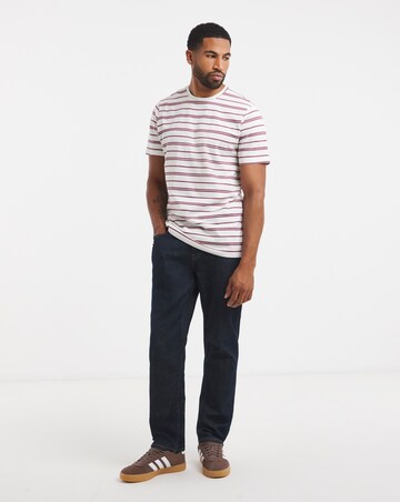 Cotton Yarn Dye Stripe Crew Neck T-Shirt Long