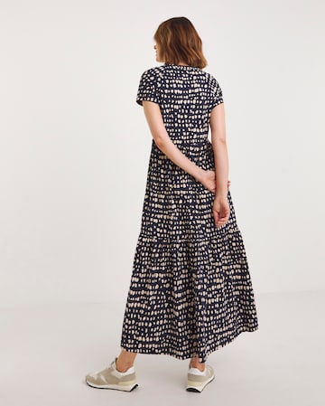 Notch Neck Jersey Smock Midaxi Dress