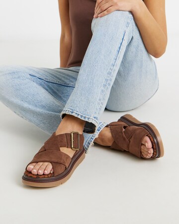 Heavenly Feet Amiee Cross Over Sandals - Extra Wide Fit (EEE)