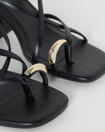 Paola Hardware Detail Toe Loop Heeled Sandals - Extra Wide Fit (EEE)