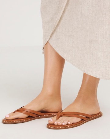 Poppy Two Strap Toe Post Classic Flat Sandals Extra Wide EEE Fit Simply Comfort