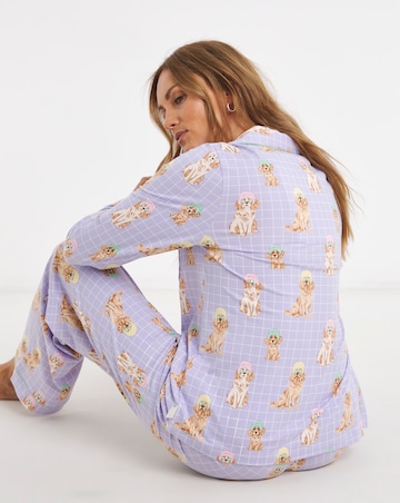 Chelsea Peers Classic Button Up Pyjama Set Spa Dogs Print