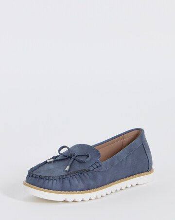 Cushion Walk Bow Detail Moccasin Flats - Extra Wide Fit (EEE)