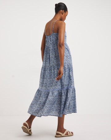 Anise Floral Print Ladder Trim Maxi Dress