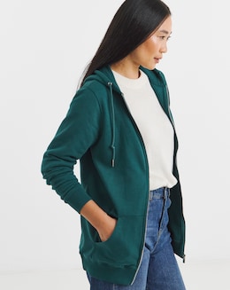 Longline Zip Up Hoodie