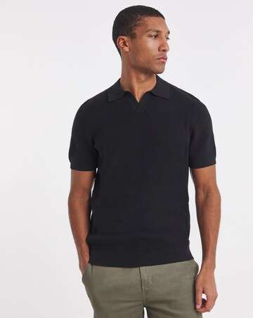 Open Neck Textured Polo