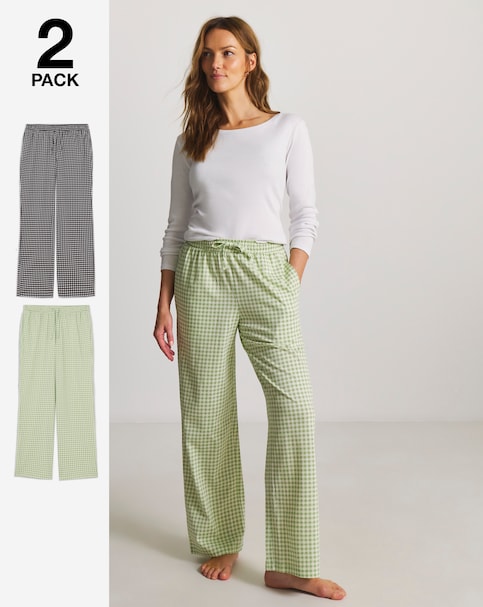 Pretty Secrets (2 Pack) Gingham Cotton Pyjama Bottoms