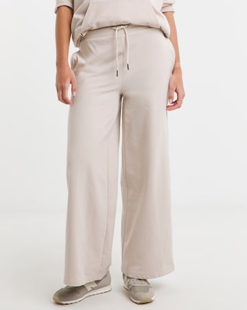 Simply Be Stone Reverse Loop Back Detail Wide leg Jogger