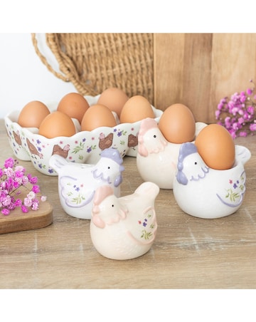 Set of 2 Hen Shaped Egg Cups