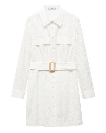 Mango Shirly Broiderie Anglaise Mini Shirt Dress