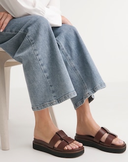 Rosalind Leather Twin Strap Mule - Extra Wide Fit (EEE)