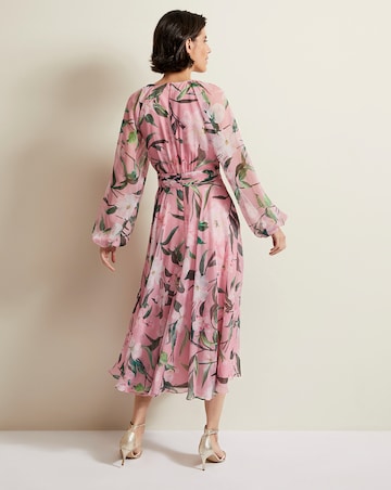 Phase Eight Lina Printed Long Sleeve Midi Dress