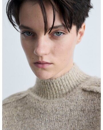 Mango Creme High Neck Sweater