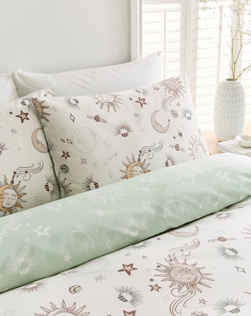 Summer Celestial Cotton Blend Reversible Duvet Cover Set