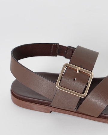 Britney Slingback Asymmetric Flat Sandals - Extra Wide Fit (EEE)