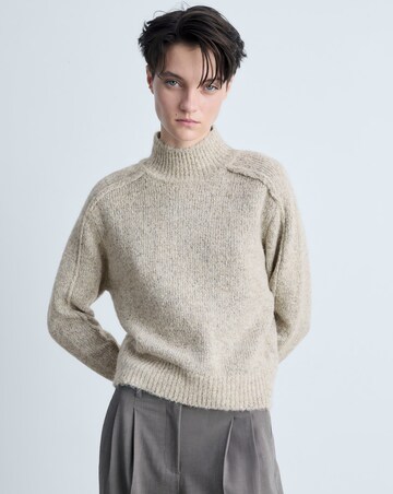 Mango Creme High Neck Sweater