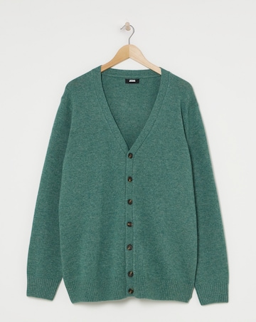 Green Lambswool Cardigan