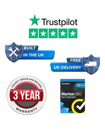 Stormforce Carbon Ryzen 5 16GB RAM 1TB SSD Nvidia RTX 3050 Gaming Desktop